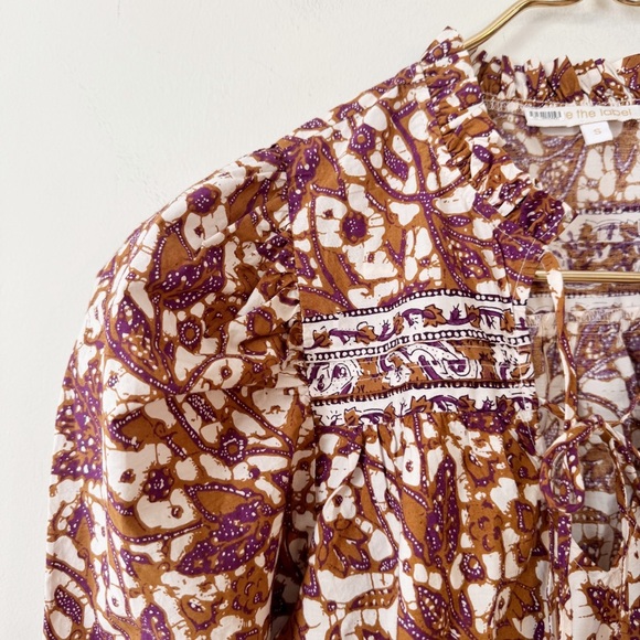 Love the Label Floral Paisley Puff Sleeve Peasant Blouse S - Picture 7 of 12